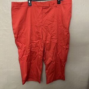 Lot 2 Women's George Dress Capris Pants Coral Blue Flat Front 22W‎